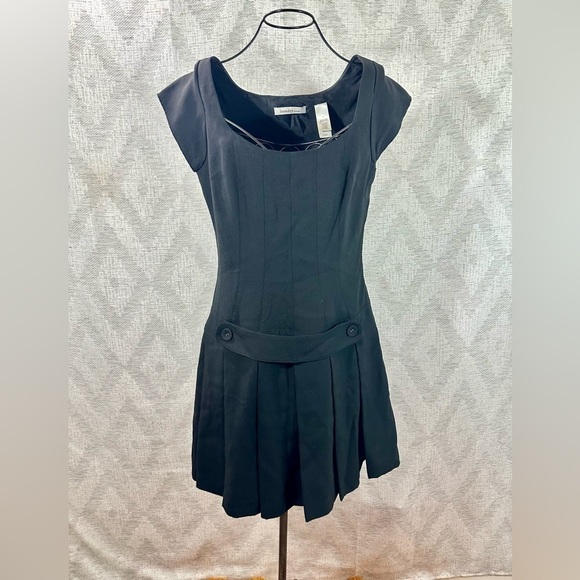 laundry by design black pleated skirt mini dress size 4 - Picture 1 of 11
